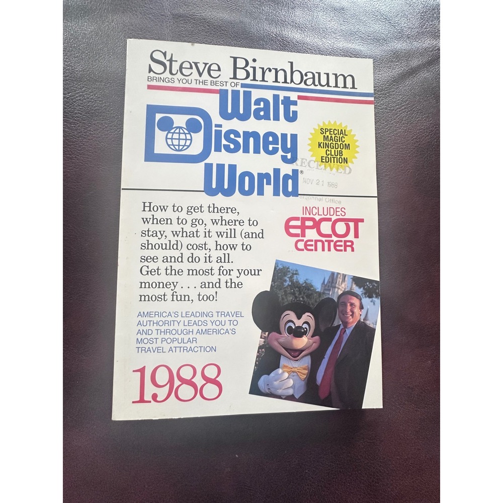 Steve Birnbaum Walt Disney World 1988 Guide Book Magic Kingdom Club Edition